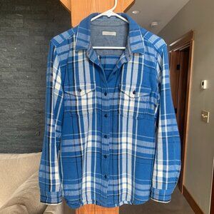 Outerknown Blanket Shirt - Benson Blue Plaid, size M/L